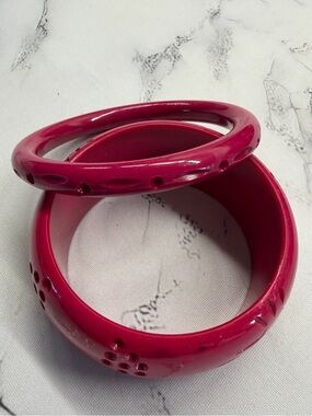 Splendette Dark Orchid Pink Vintage Bangles - Wide & Narrow